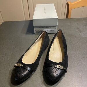 Black Suede and leather flats Size 10 M